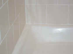 Shower after - re-grouted and re-caulked