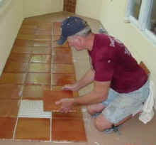 Brent Golden installing Mexican Pavers