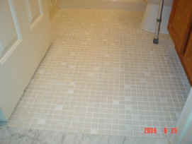 bathroom floor after grout coloring